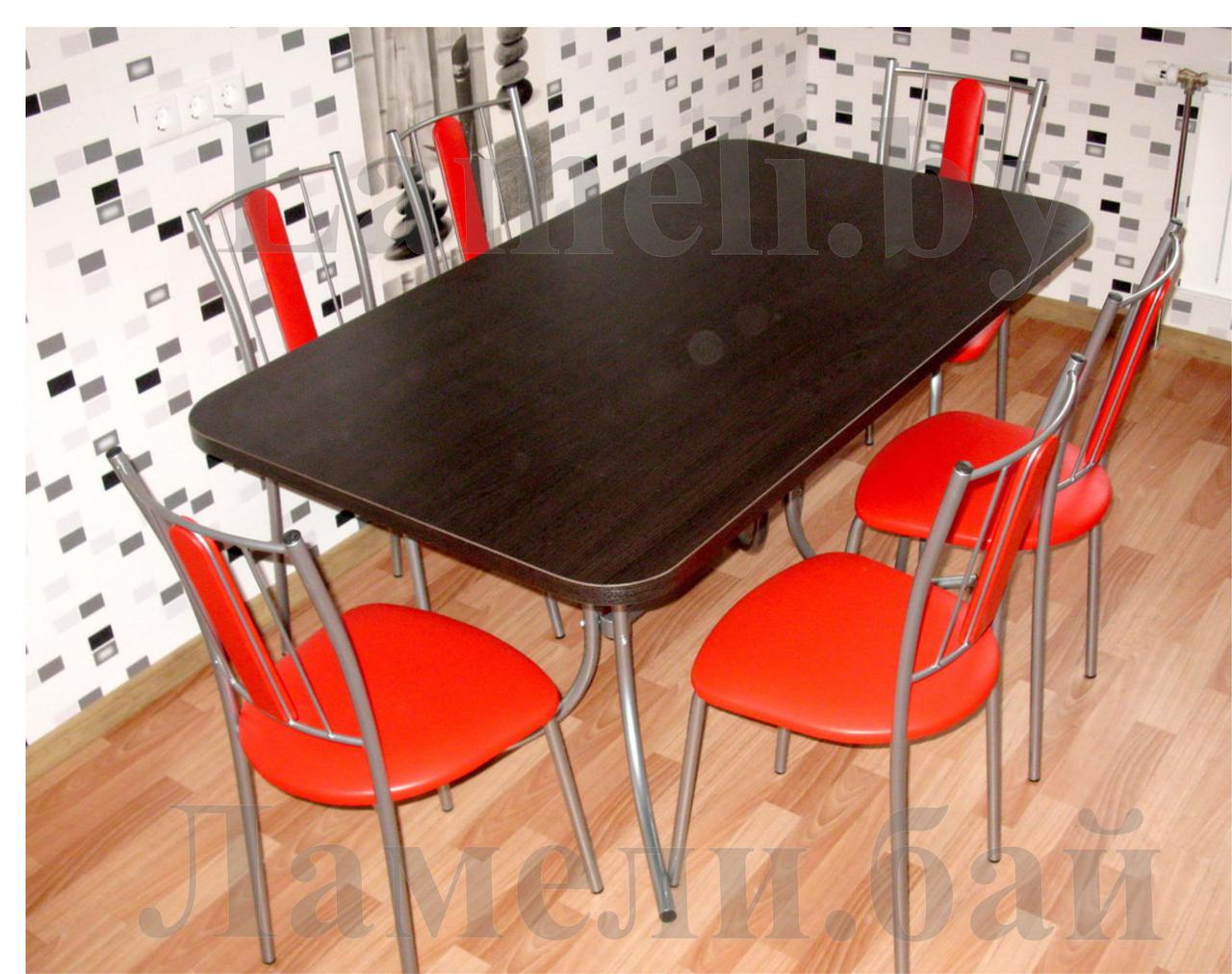 Красно черный стол на кухню