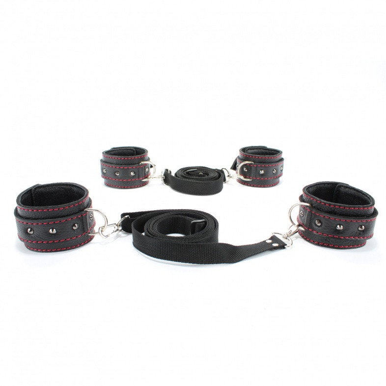 Набор фиксаторов с мехом BDSM Light розовый RUS760004ars - BDSM Арсенал - Фиксаторы на руки и лодыжки - Купить