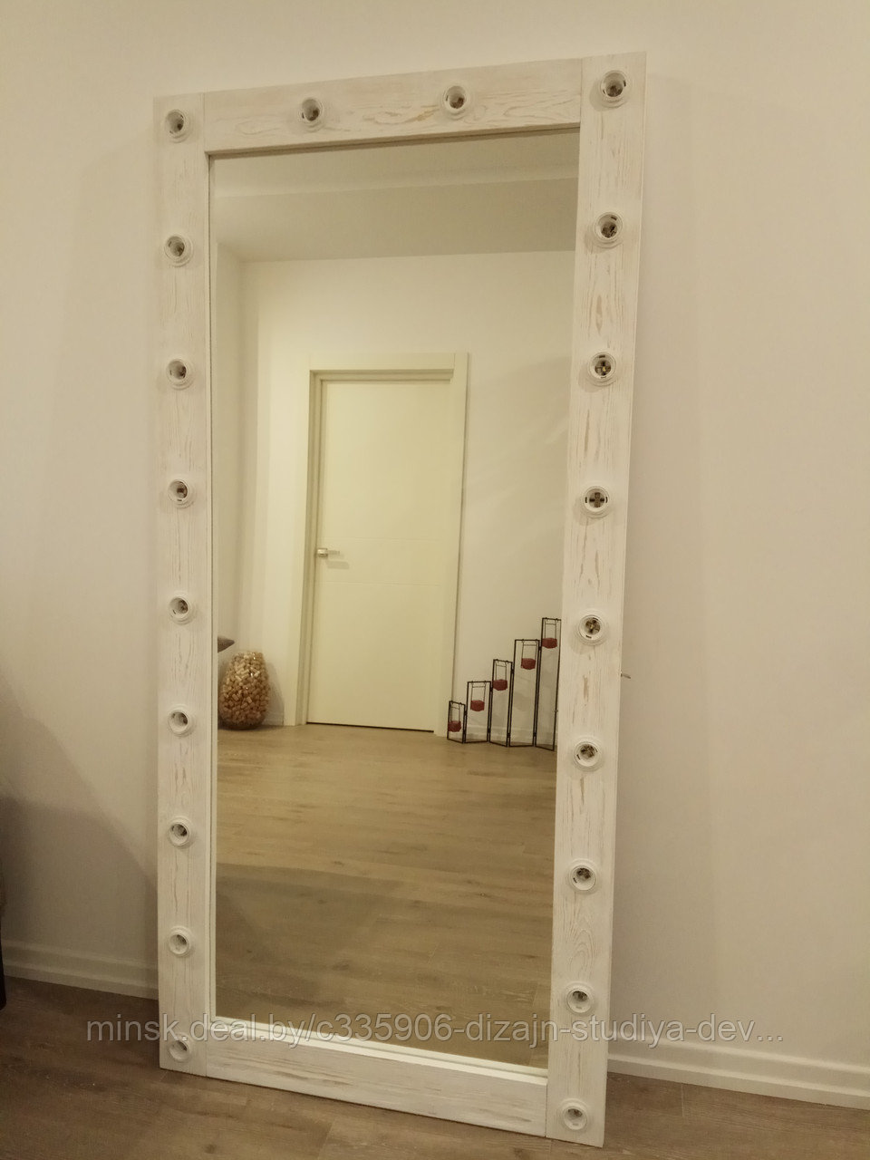 Гримерное зеркало напольное.Брашированная древесина. 100% Handmade, фото 1