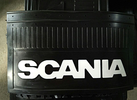 Брызговики для грузовых автомобилей SCANIA (600мм х 360мм) с логотипом, комплект из 2 шт.