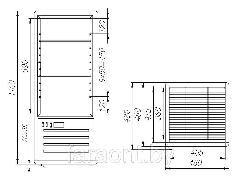 Шкаф кондитерский Carboma Люкс D4 VM 120-1 (R120C) (корич-золотой, 1/2, INOX) - фото 3 - id-p73777491