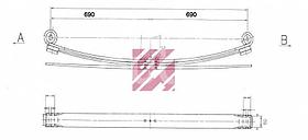 Коренной лист к задней 3-листовой рессоре 690/690 Форд Транзит 1991-2000