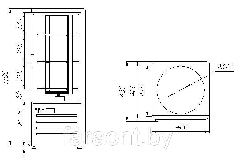 Шкаф кондитерский Carboma D4 VM 120-2 (R120Cвр) (корич-золотой, 1/2, INOX) - фото 3 - id-p74885770