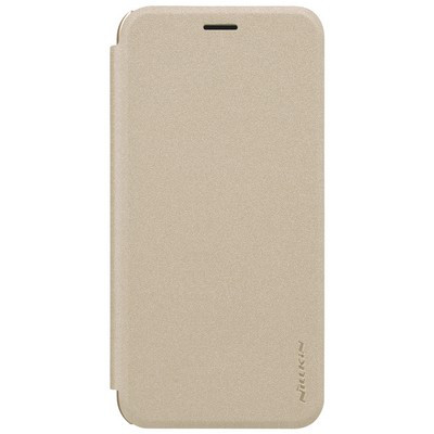 Полиуретановый чехол книга Nillkin Sparkle Leather Case Gold (Золотой) для Samsung Galaxy C8\ J7 Plus - фото 1 - id-p73782457