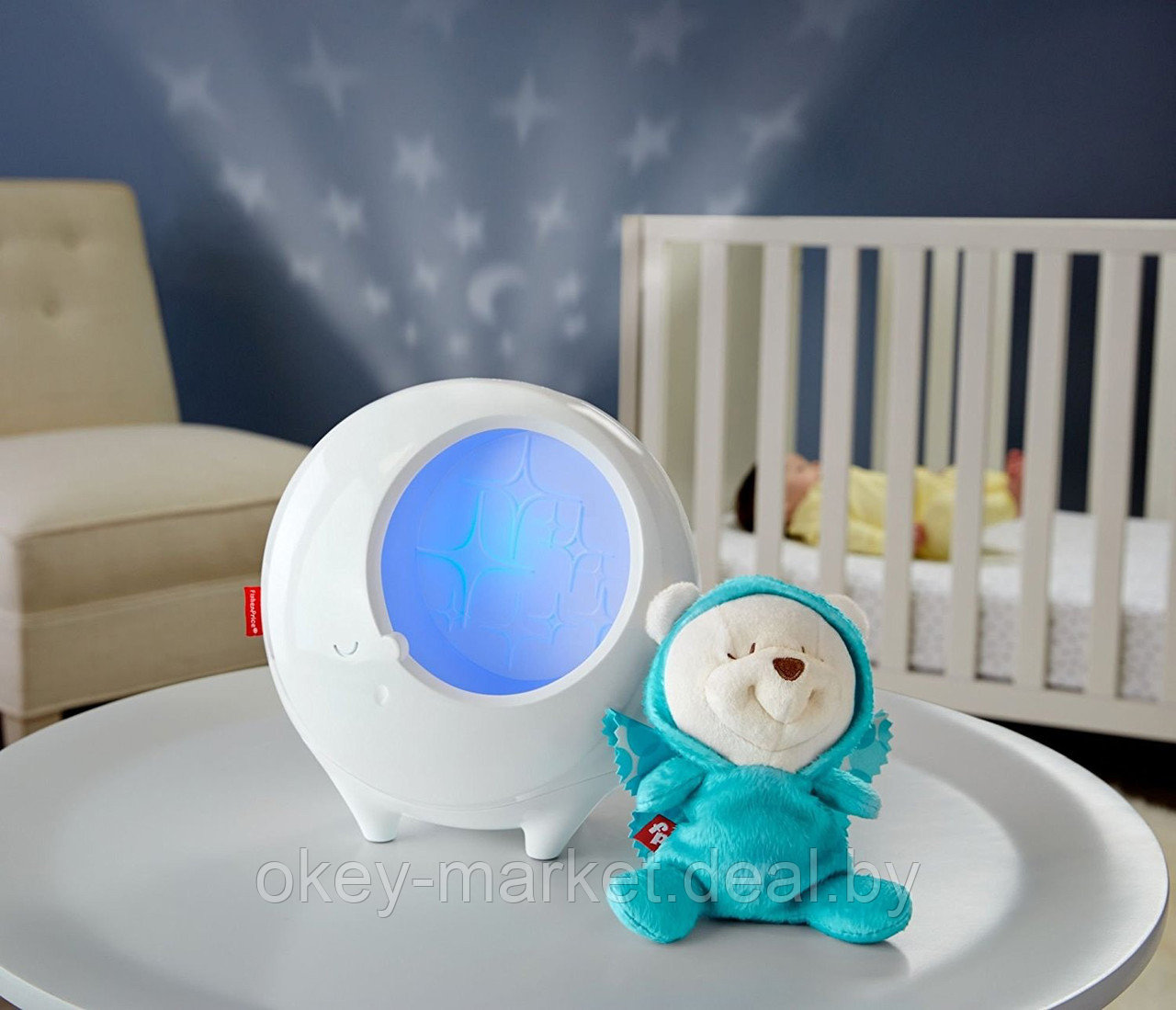 Детский ночник-проектор Fisher-Price Мечты о бабочках с мягкой игрушкой DYW48 - фото 4 - id-p73783866