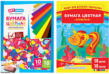 Цветная бумага Волшебная, А4, 10 цветов, 18 листов (золотой, серебряный цвет)