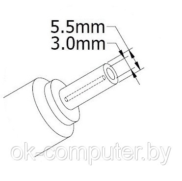 Оригинальная зарядка (блок питания) для ноутбука Samsung CPA09-004A, PA-1600-66, 60W, штекер 5.5x3.0 мм - фото 3 - id-p40524554