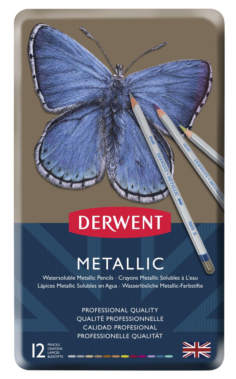 Набор карандашей Metallic 12шт, DERWENT (Англия)