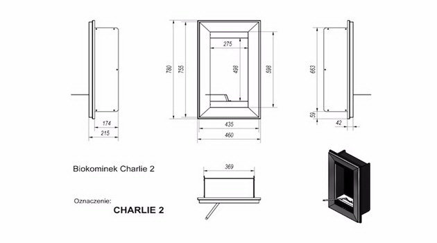 Биокамин Kratki Charlie 2 черный, фото 2