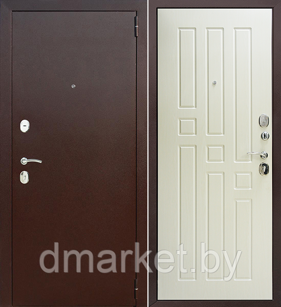 Дверь металлическая Garda Гарда 8мм Белый ясень