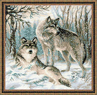 Набор для вышивания крестом «Волчья пара».