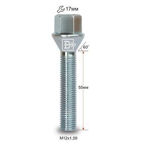 Болт 12х1.5. Длина резьбы: 55mm. Общая длина: 82mm. Ключ 17.