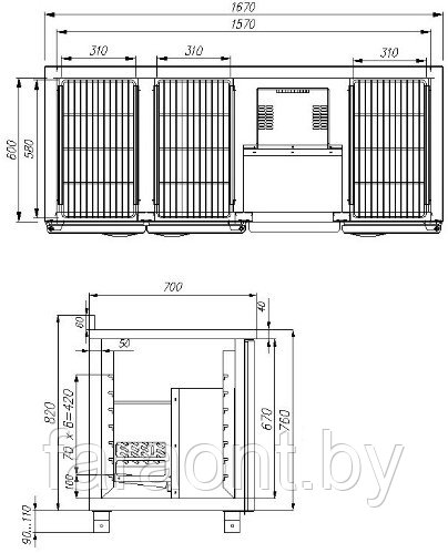 Стол холодильный Сarboma (Карбома) 3GN/LT (T70 L3-1 INOX) - фото 2 - id-p73928702