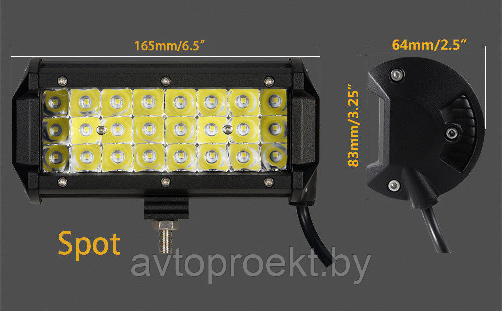 Трехрядная LED фара 36W A31-72-SF - фото 2 - id-p73933726