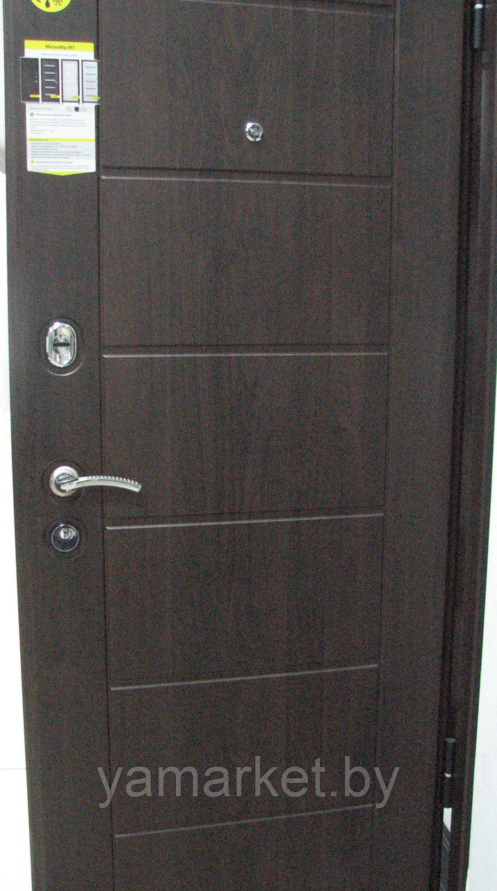 Дверь входная металлическая МеталЮр М7 венге, черное стекло - фото 4 - id-p73942360