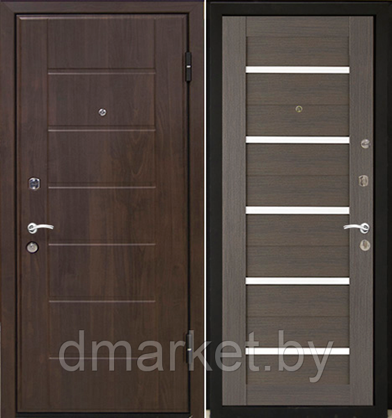 Дверь входная металлическая МеталЮр М7 грей, белое стекло, фото 1