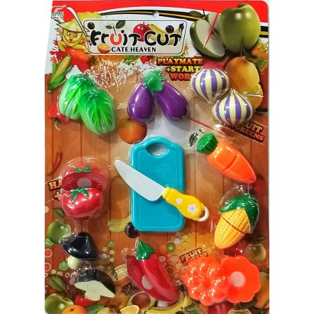 Игровой набор продукты "Овощи нарезные" на липучках с доской и ножом - фото 1 - id-p66899613