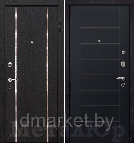 Дверь входная металлическая МеталЮр М8 Черный матовый, фото 1
