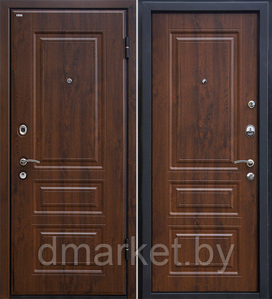 Дверь входная металлическая МеталЮр М11 темный орех