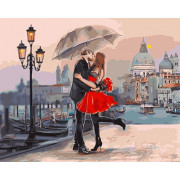 Картина по номерам Влюбленные под зонтом 50х65 см
