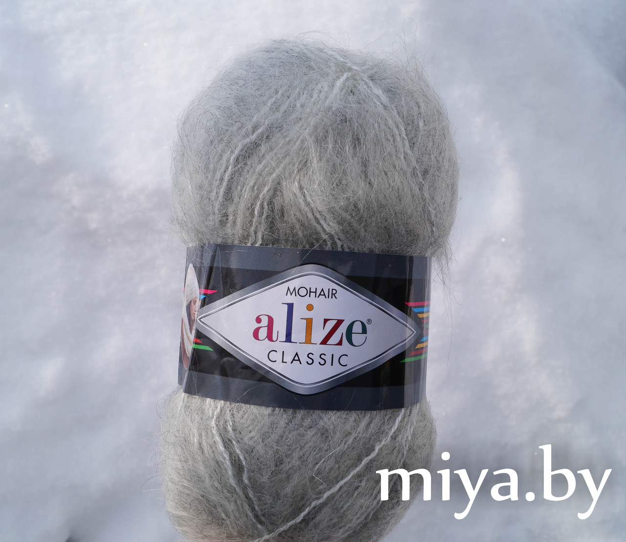 Пряжа Alize Mohair Classic цвет 614 серый меланж(снят с пр-ва)