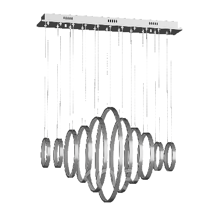 Люстра подвесная декоративная Spring (хром, белый, черный, 67Вт, 3000К) , фото 2