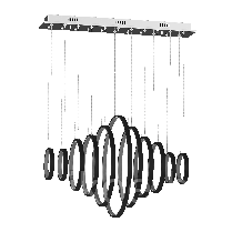 Люстра подвесная декоративная Spring (хром, белый, черный, 67Вт, 3000К) , фото 3