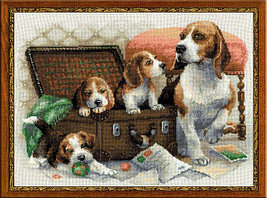 Набор для вышивания крестом «Собачье семейство».