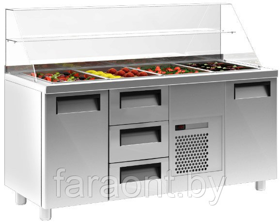 Стол холодильный для салатов Сarboma (Карбома) SL 3GN (T70 M3sal-1 INOX) - фото 2 - id-p74010611