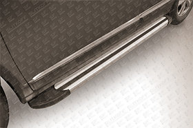Пороги алюминиевые "Luxe Silver" 1800 серебристые HAVAL H6 2014-