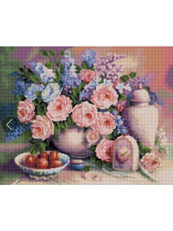Картина из страз Розовый натюрморт 40х50 см - фото 2 - id-p74019119