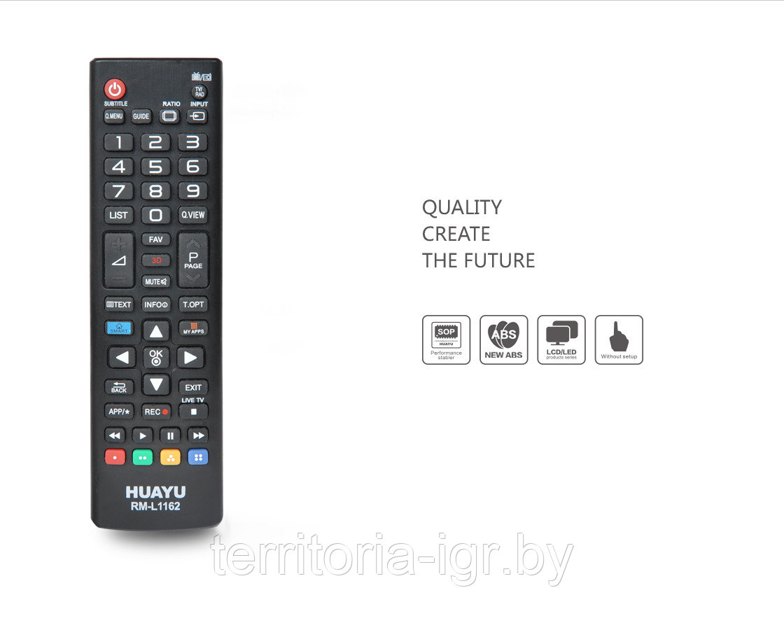 Пульт универсальный для LG RM-L1162 3D LED TV с функцией SMART черный Huayu - фото 1 - id-p74027780