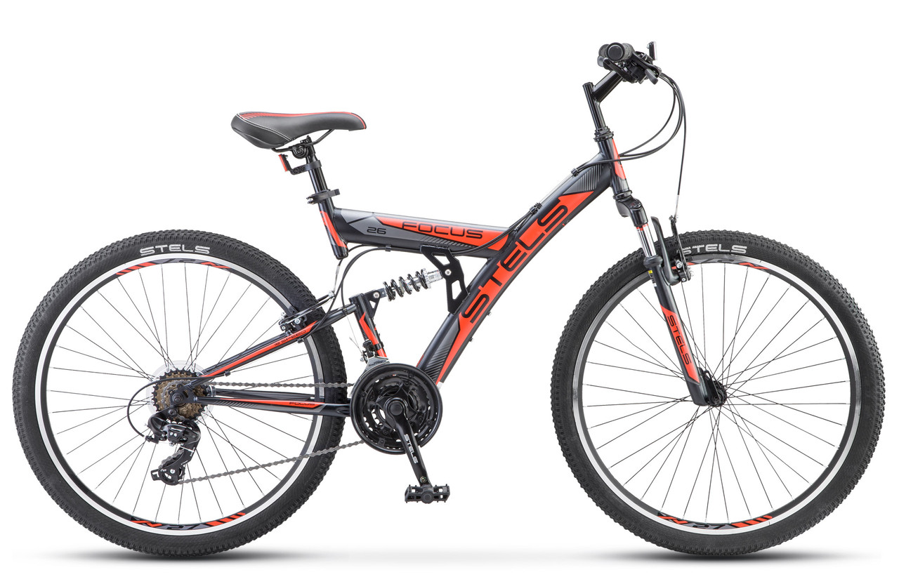 Stels Focus 26" V 18 sp V030 черный/красный