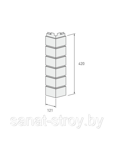 Угол наружний 121 мм*420 мм - фото 1 - id-p74028583