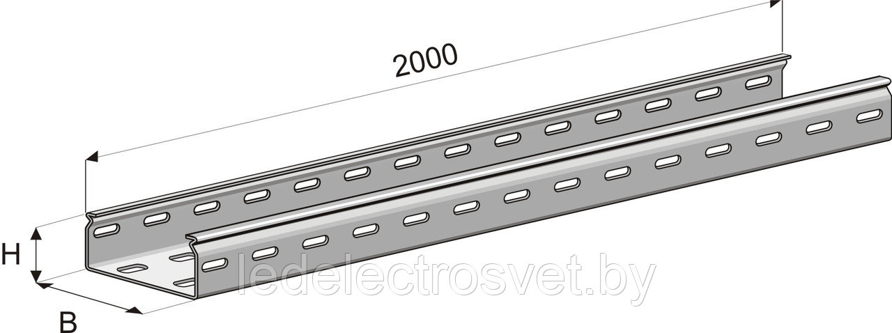 Лоток перфорированный 100х150х2000