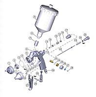 Краскопульт  Durr EcoGun 116, пневм, бачок 600мл, голова AL, нерж сопло 1.4мм, 1/4