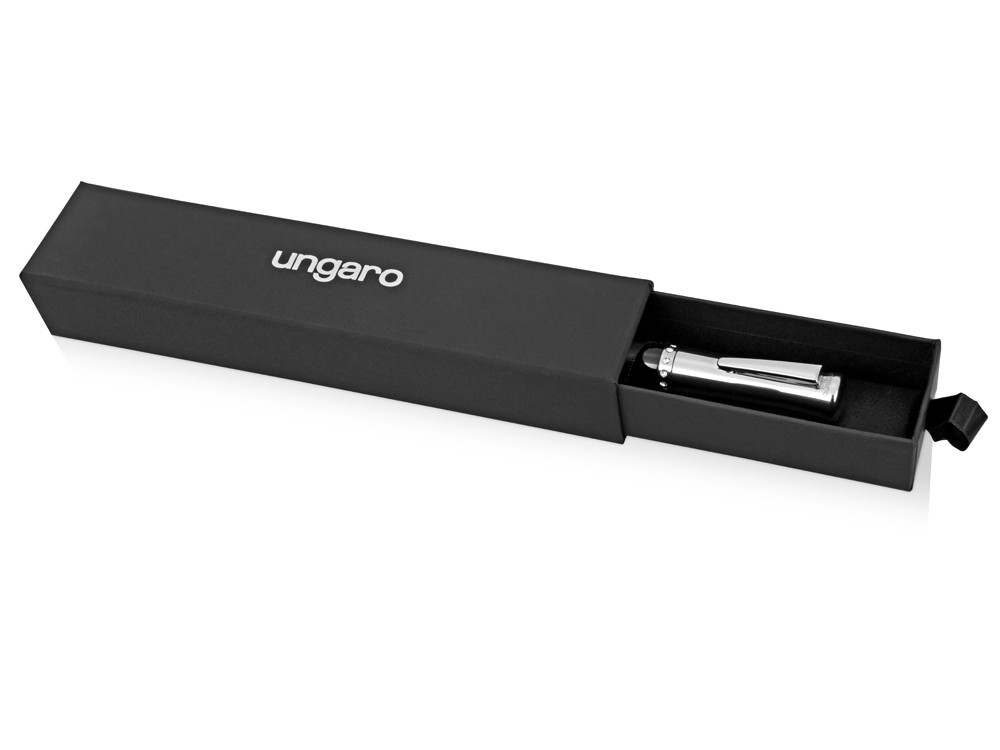 Ручка шариковая Ungaro модель Ovieto в футляре, черный/серебристый - фото 8 - id-p72052540