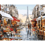 Картина по номерам Парижская романтика 50х65 см