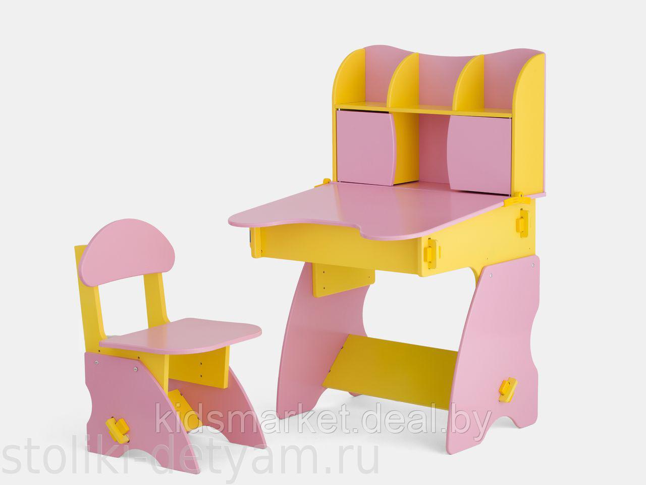 Детский столик со стульчиком с дверцами салатово-оранжевый - фото 5 - id-p74085764