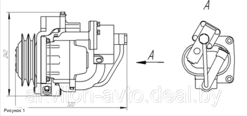 543240-3407010 Насос ГУР в сборе ЯМЗ с гидромуфтой - фото 2 - id-p5298135