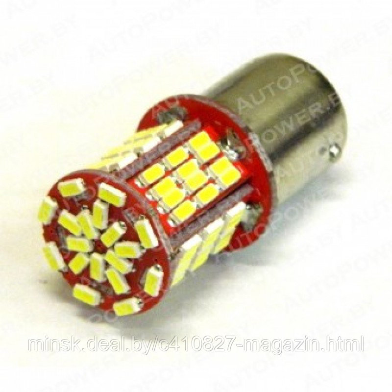 Светодиод P21W (S25, BA15S 78SMD, сверх-яркий) (стопы, габариты, задний ход)