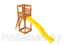 Детская горка TOWER с пластиковым скатом и песочницей-с покраской