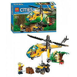 Конструктор Bela Cities 10709 "Грузовой вертолет исследователей джунглей" (аналог Lego City 60158) 216 деталей