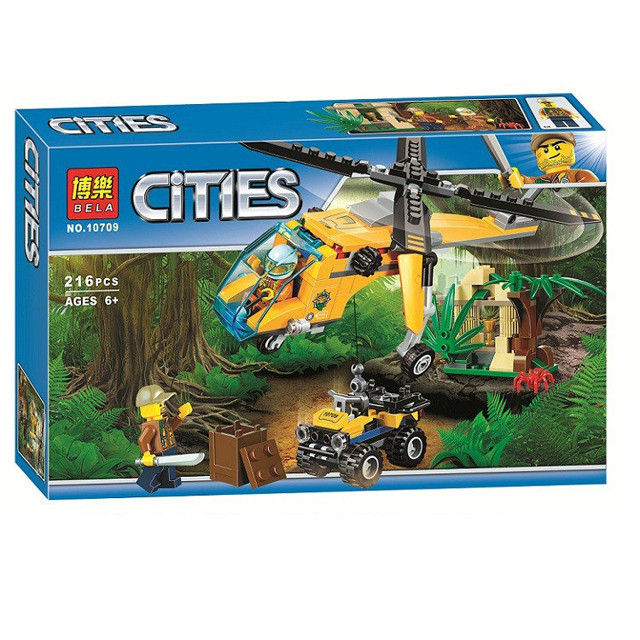 Конструктор Bela Cities 10709 "Грузовой вертолет исследователей джунглей" (аналог Lego City 60158) 216 деталей - фото 10 - id-p74185350