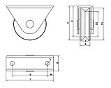 Колесо для откатных ворот V-образного сечения с пластиной крепления опорное, фото 2