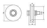 Колесо для откатных ворот V-образное опорное с осевым креплением, фото 3