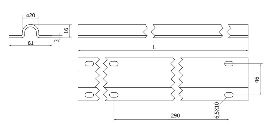 Направляющий монорельс для откатных ворот профиль O оцинкованный длина 6 метров крепление на винты - фото 3 - id-p74201370