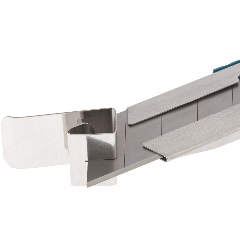 Нож 195 мм, металлический корпус, выдвижное сегментное лезвие 25 мм (SK-5), металлическая направляющая, клипса - фото 3 - id-p74201730