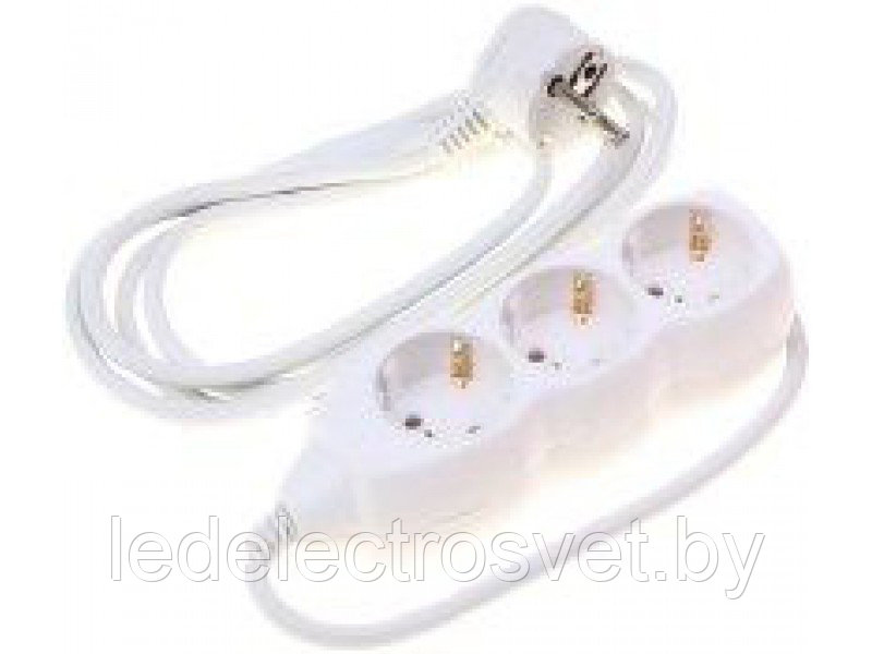 Удлинитель бытовой  У03  3 гнезда, 5метров, с заземлением ПВС  3х1мм2  16А/250В