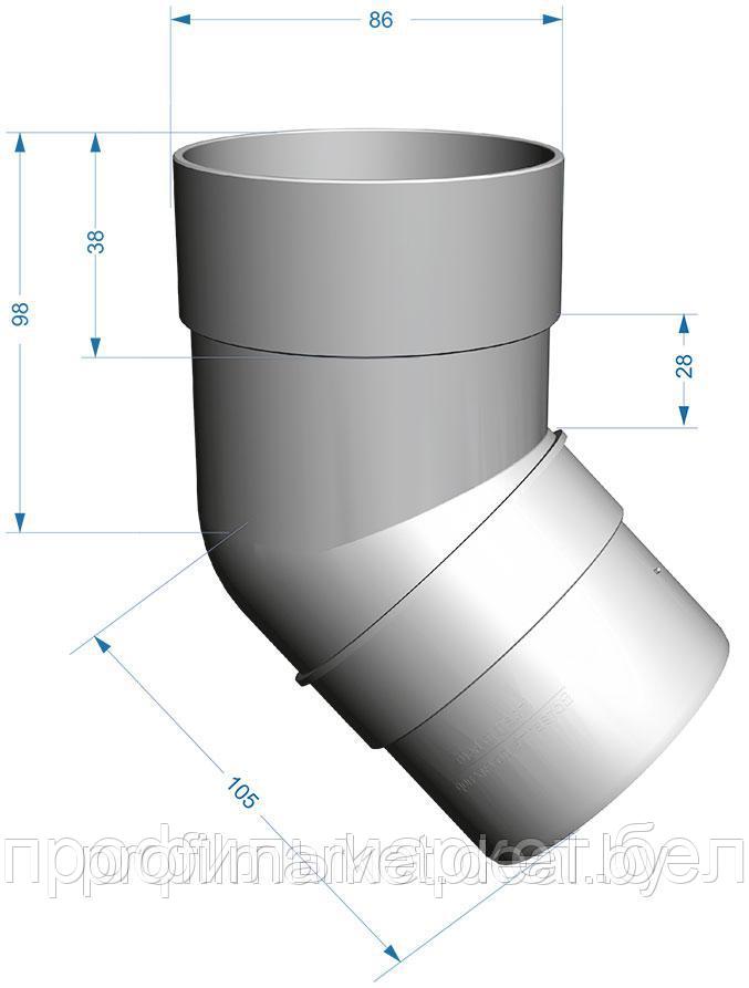 Колено 45˚ водосточной системы Döcke Standard (пломбир) - фото 2 - id-p74220721
